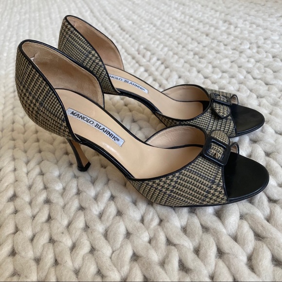 Manolo Blahnik Glen Plaid d’orsay pumps size 38 - Picture 2 of 7